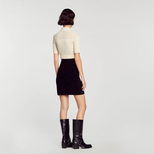 SHORT TWO-TONE KNIT DRESS