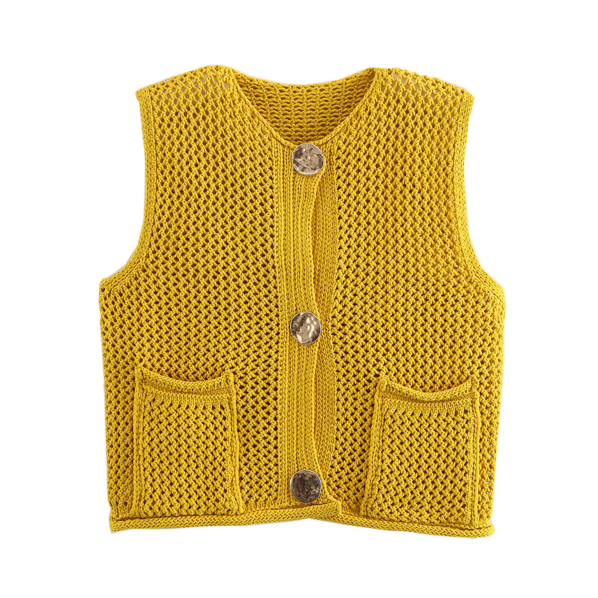 crochet cut-out vest