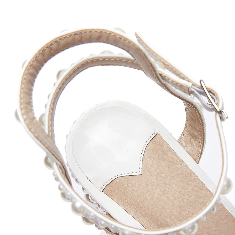 High heel women pearl sandals