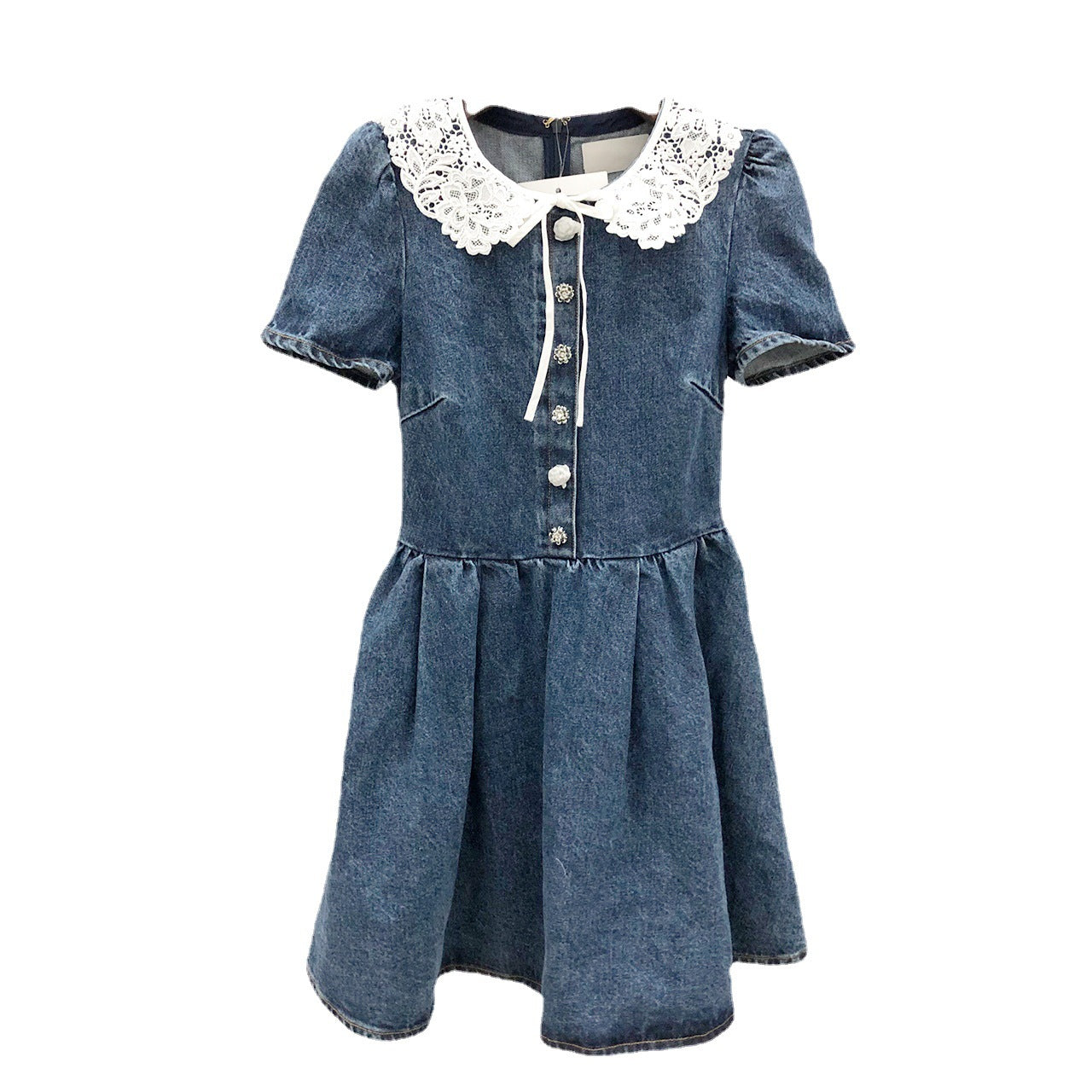 Denim Skirt Delicate Doll Collar