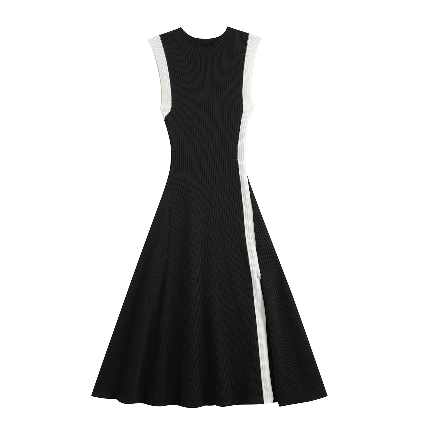 black and white color-blocked base skirt