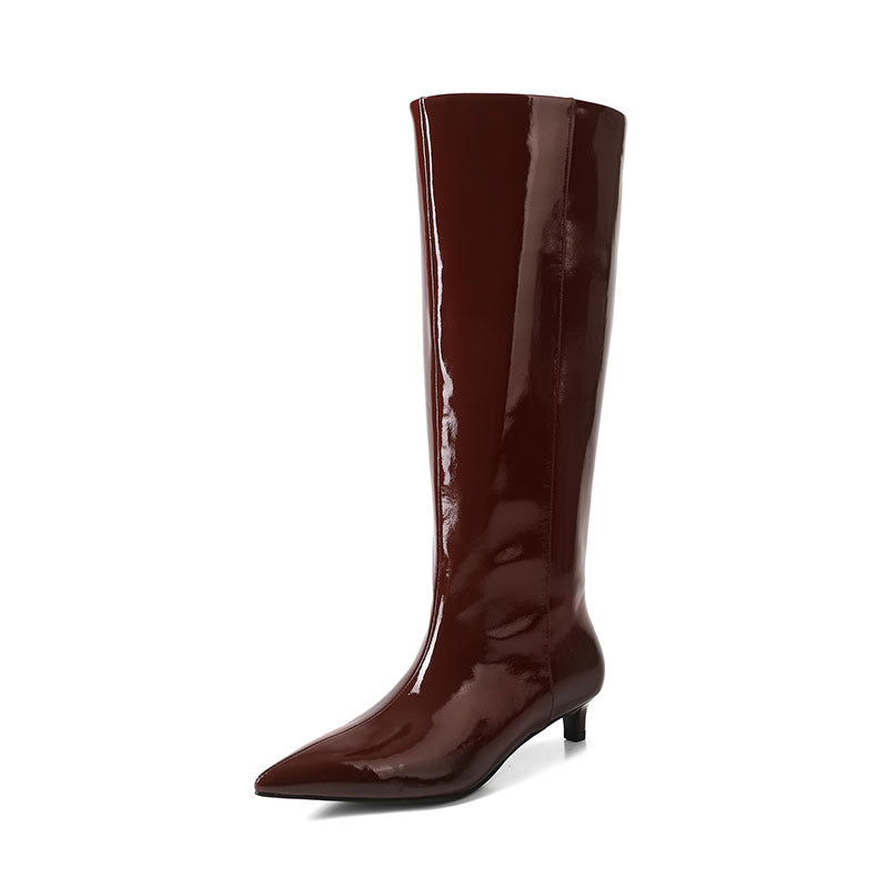 Cowhide fashion Tall  boots
