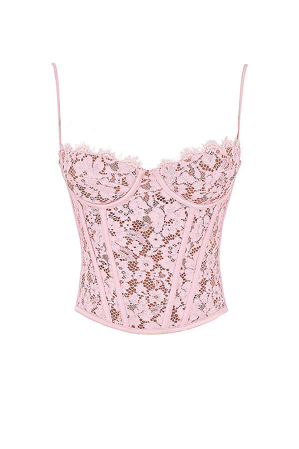 MILA LACE UNDERWIRED CORSET - White