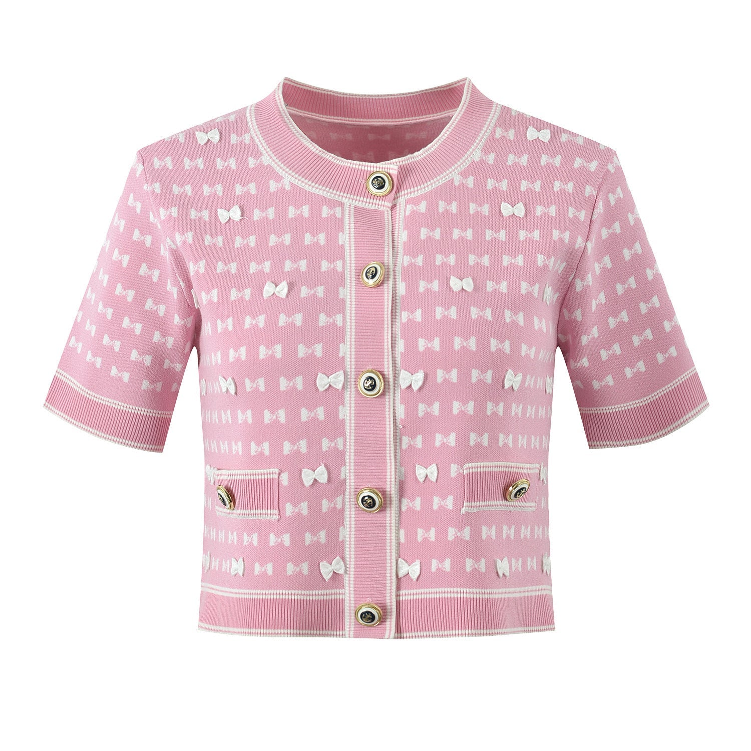 Knitwear slim round neck short sleeve