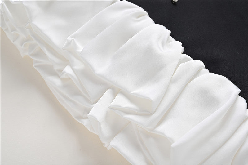 Black slim starry A-line skirt