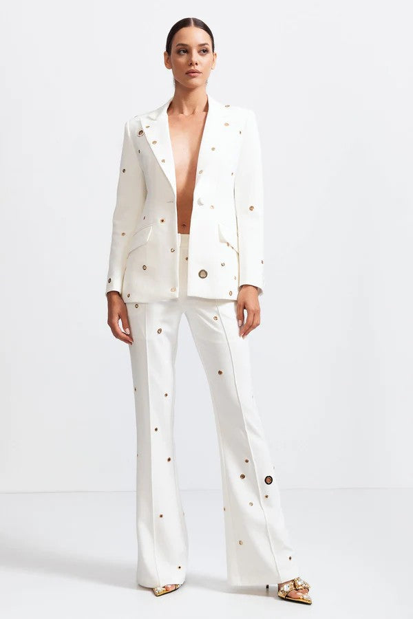Two Piece Elegant Suit with Metal Details