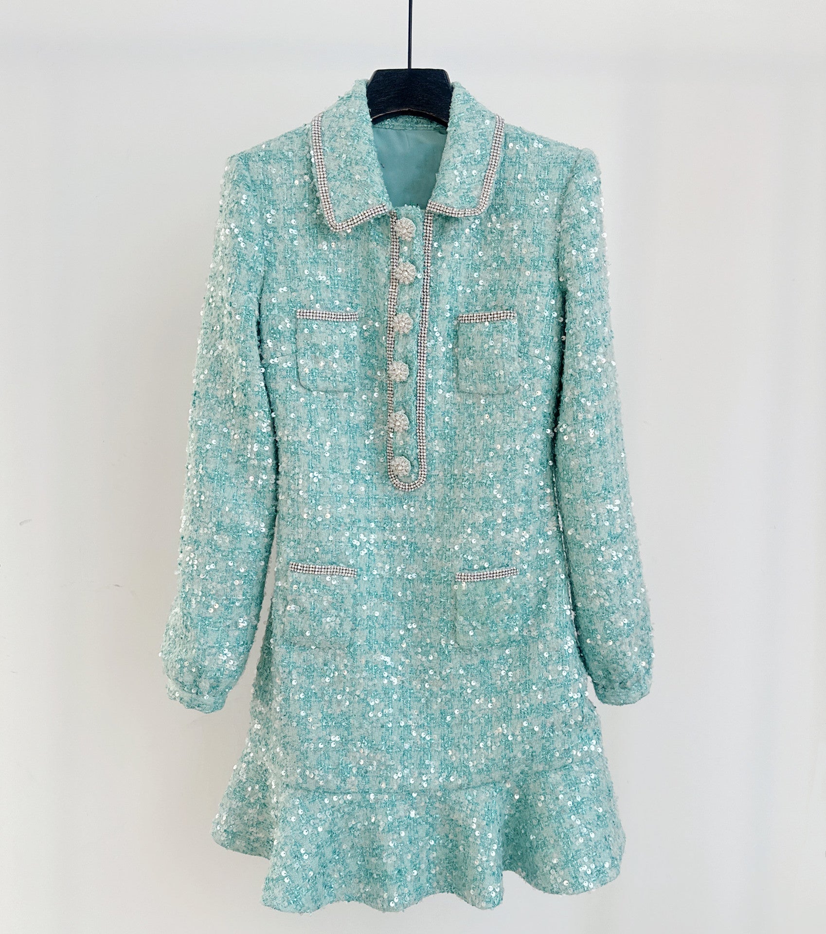 Diamond Trim sweater Dress