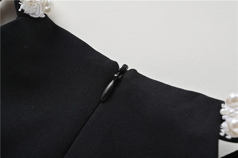 Black slim starry A-line skirt