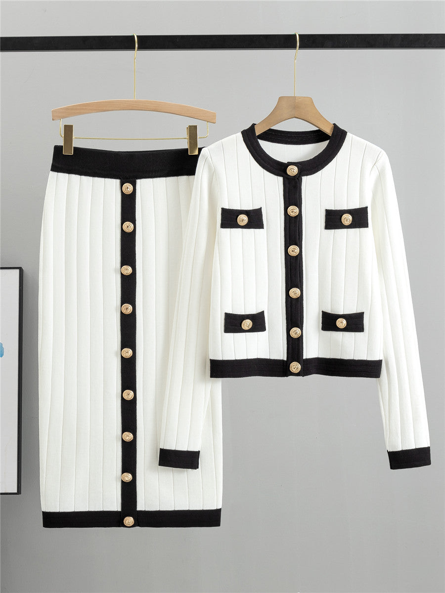 Matching knitted cardigan set