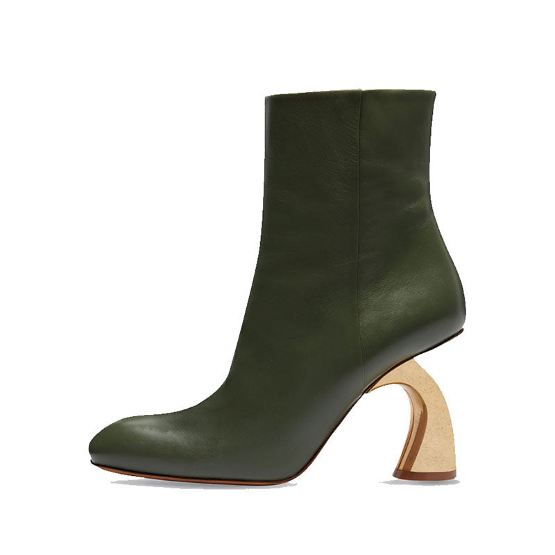 Zipper high heel elegant commuter boots