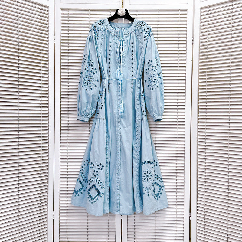 V-neck embroidery design dress