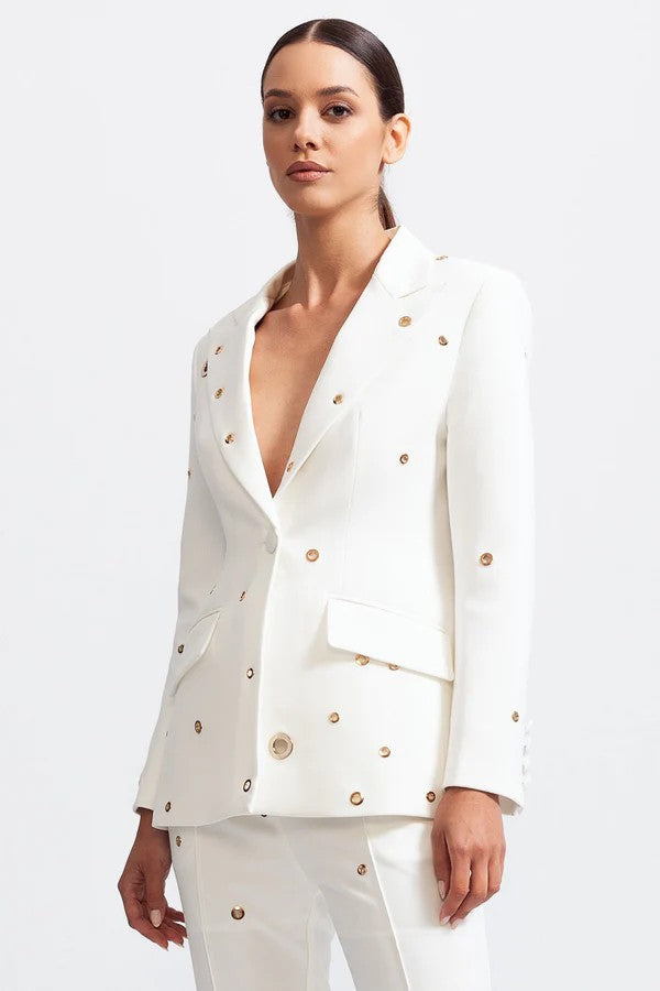 Two Piece Elegant Suit with Metal Details
