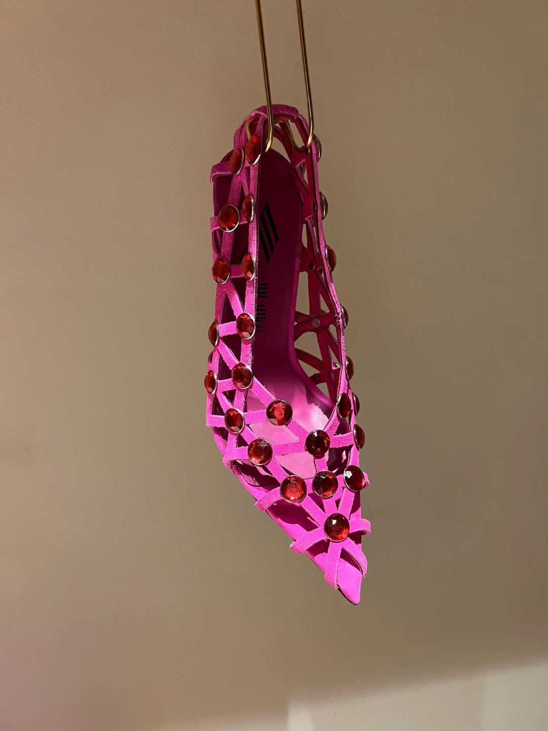 Leather pointed-toe stiletto heels