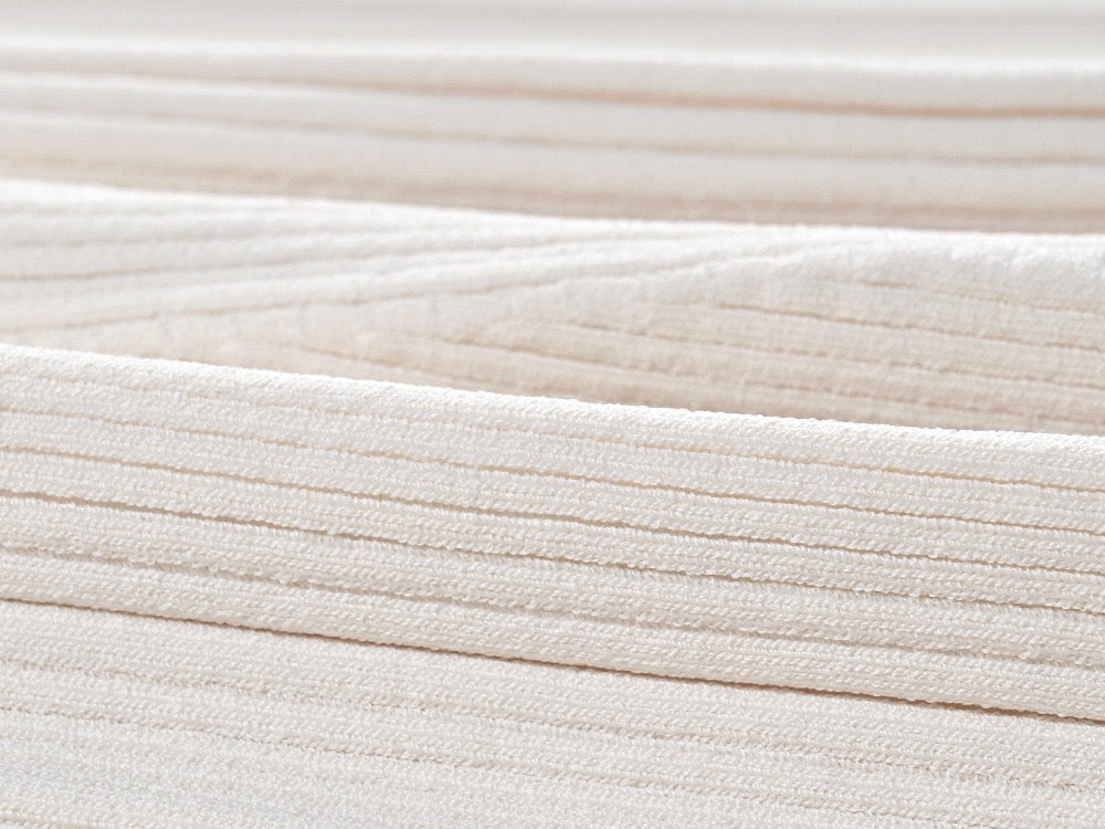 CREAM KNIT MIDI DRESS