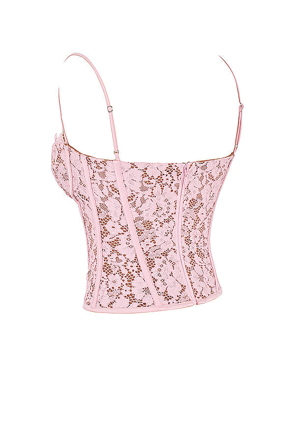 MILA LACE UNDERWIRED CORSET - White
