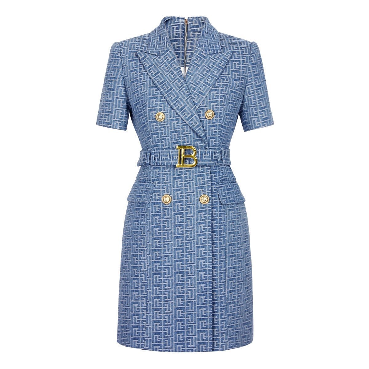 Short Sleeve Belt Dress