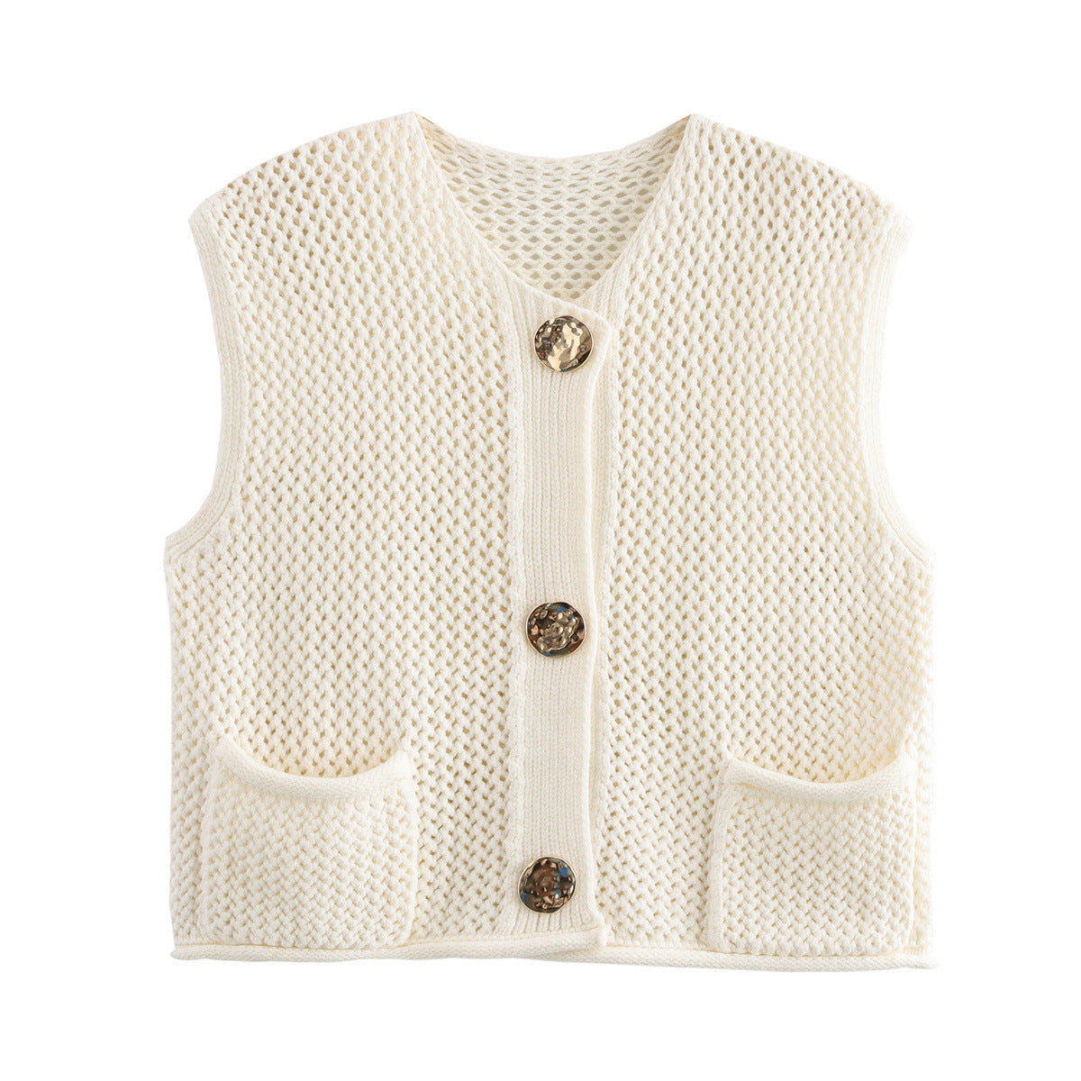 crochet cut-out vest