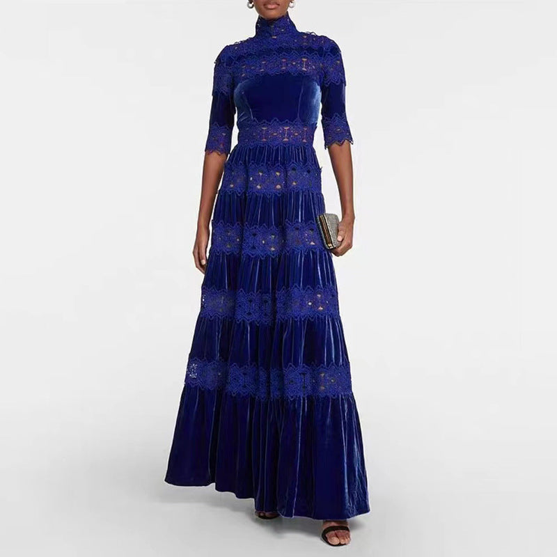 Bella High Neck Waist Slim Long Dress