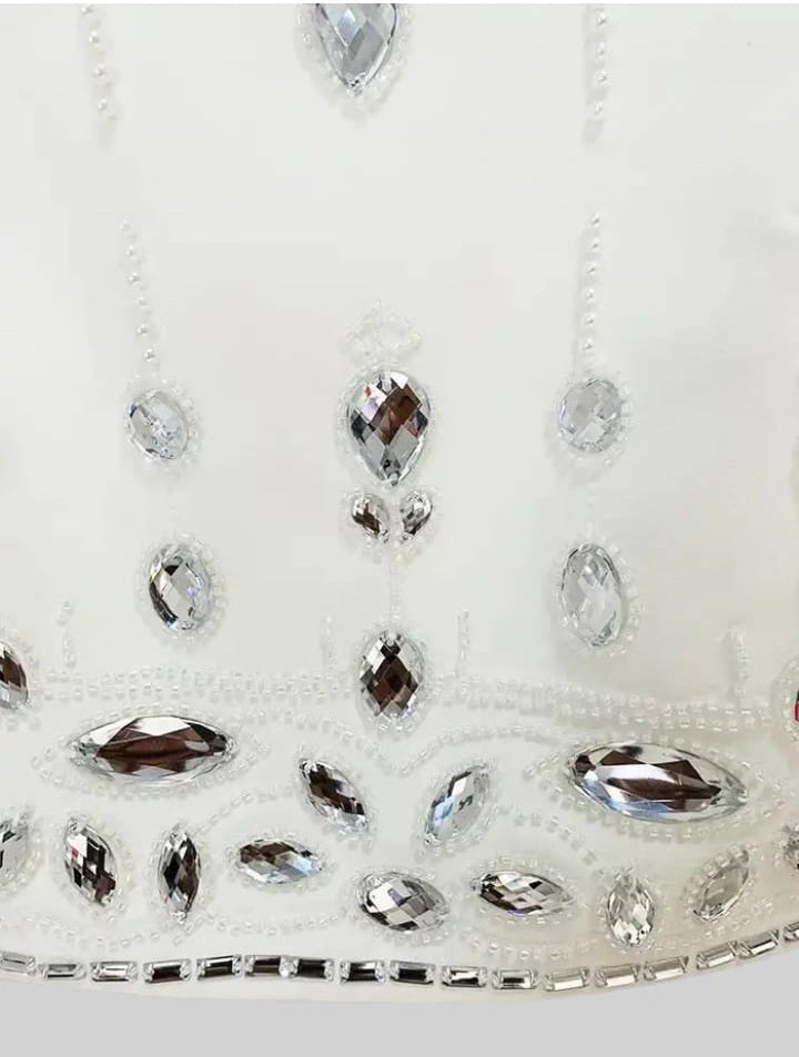 Diamond Embellished Co-Ord with Mini Skirt