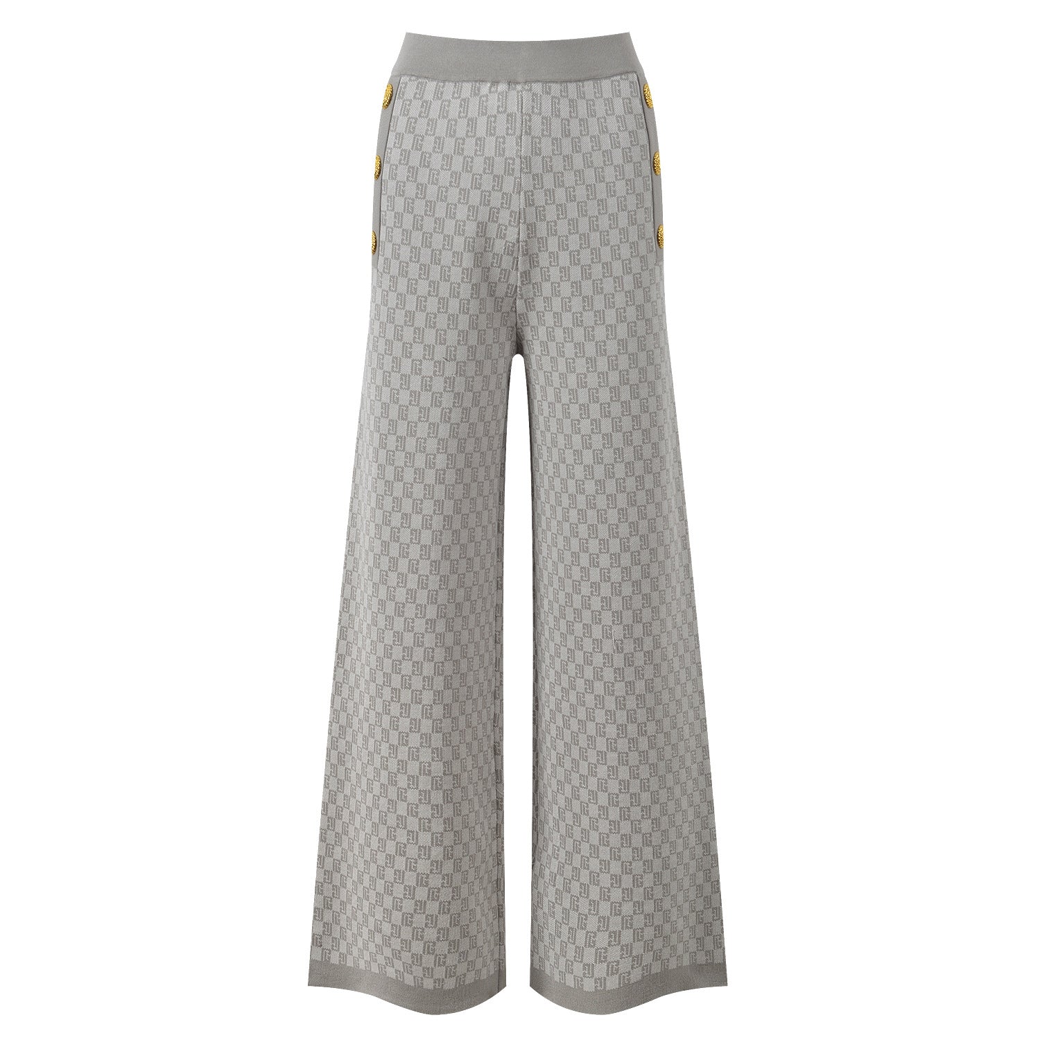 V-neck metal buckle jacquard  suit