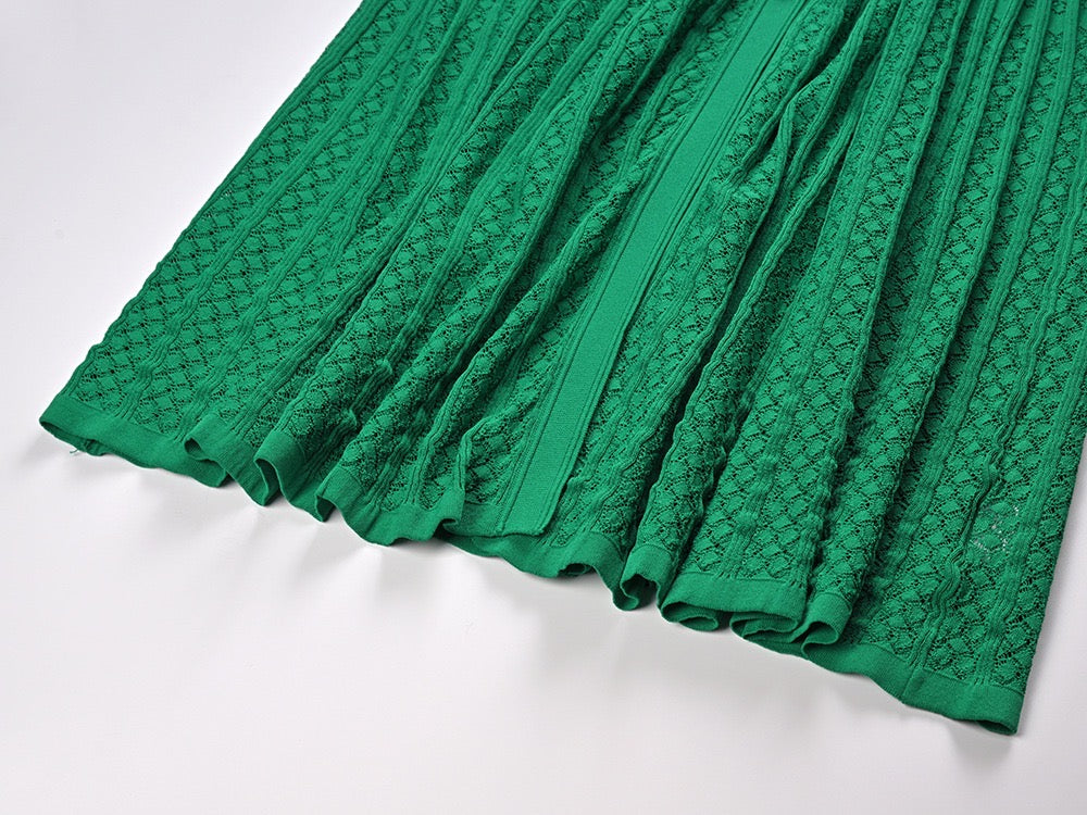 Sandro Rib knitted Midi dress in green for women