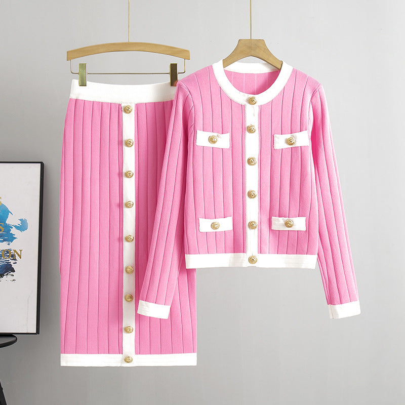 Matching knitted cardigan set