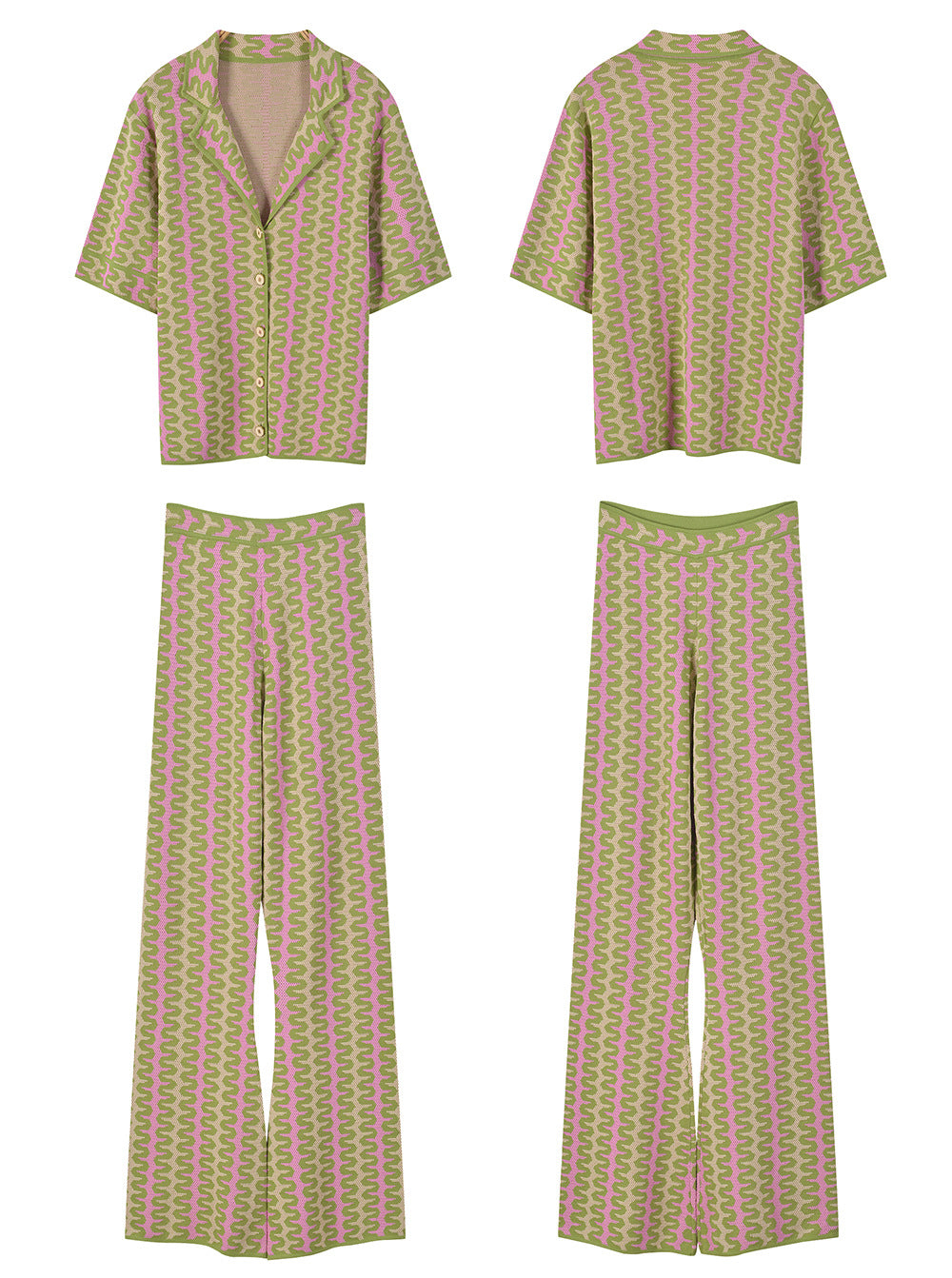 Short Sleeve Wide-Leg Pants Two-Piece Suit Set