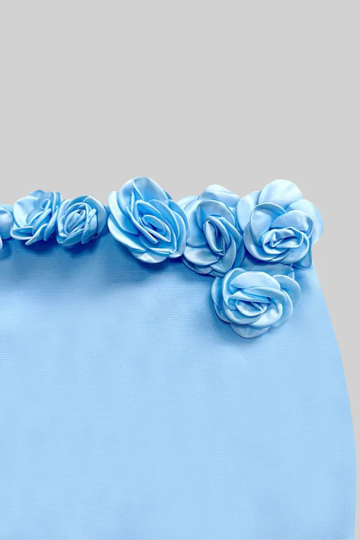 Two Piece Flower Detail Top and Maxi Skirt