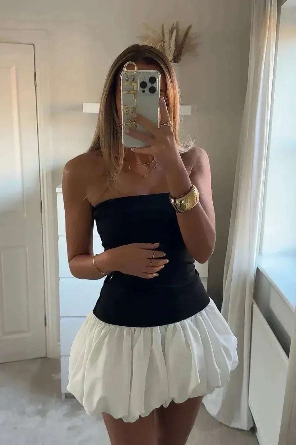 Danielle - Bubble Hem Mini Dress