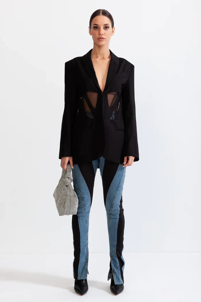 CORSET BLAZER - BLACK
