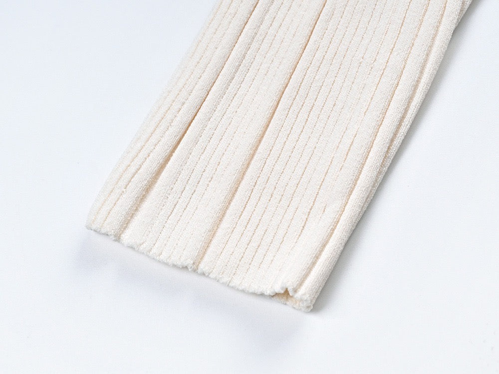 CREAM KNIT MIDI DRESS