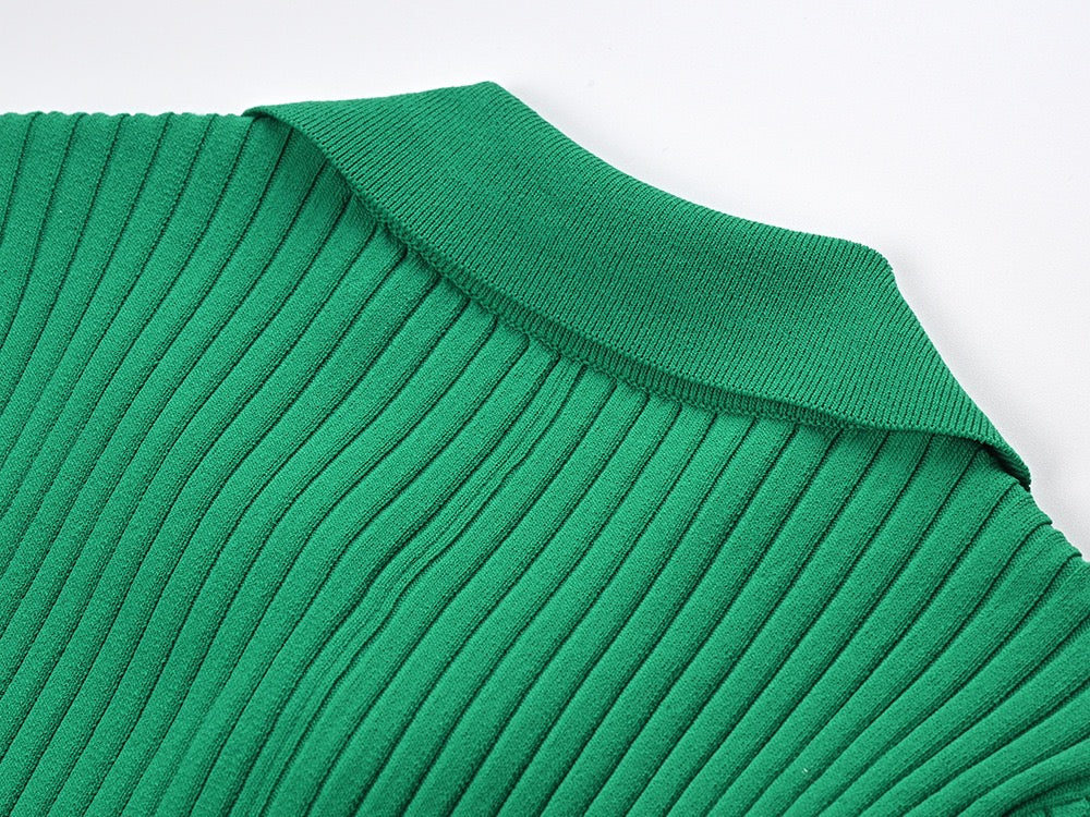 Sandro Rib knitted Midi dress in green for women