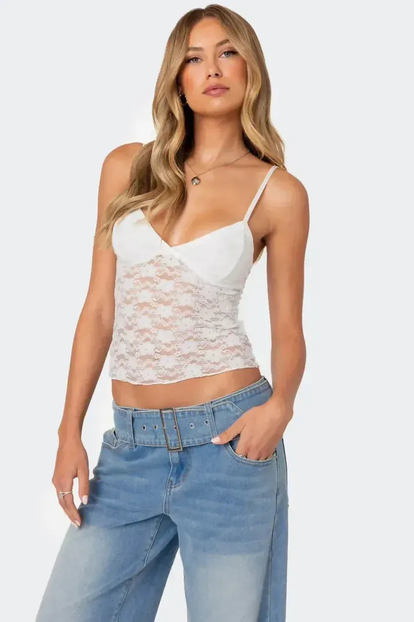 Azalea - Sheer Lace Top
