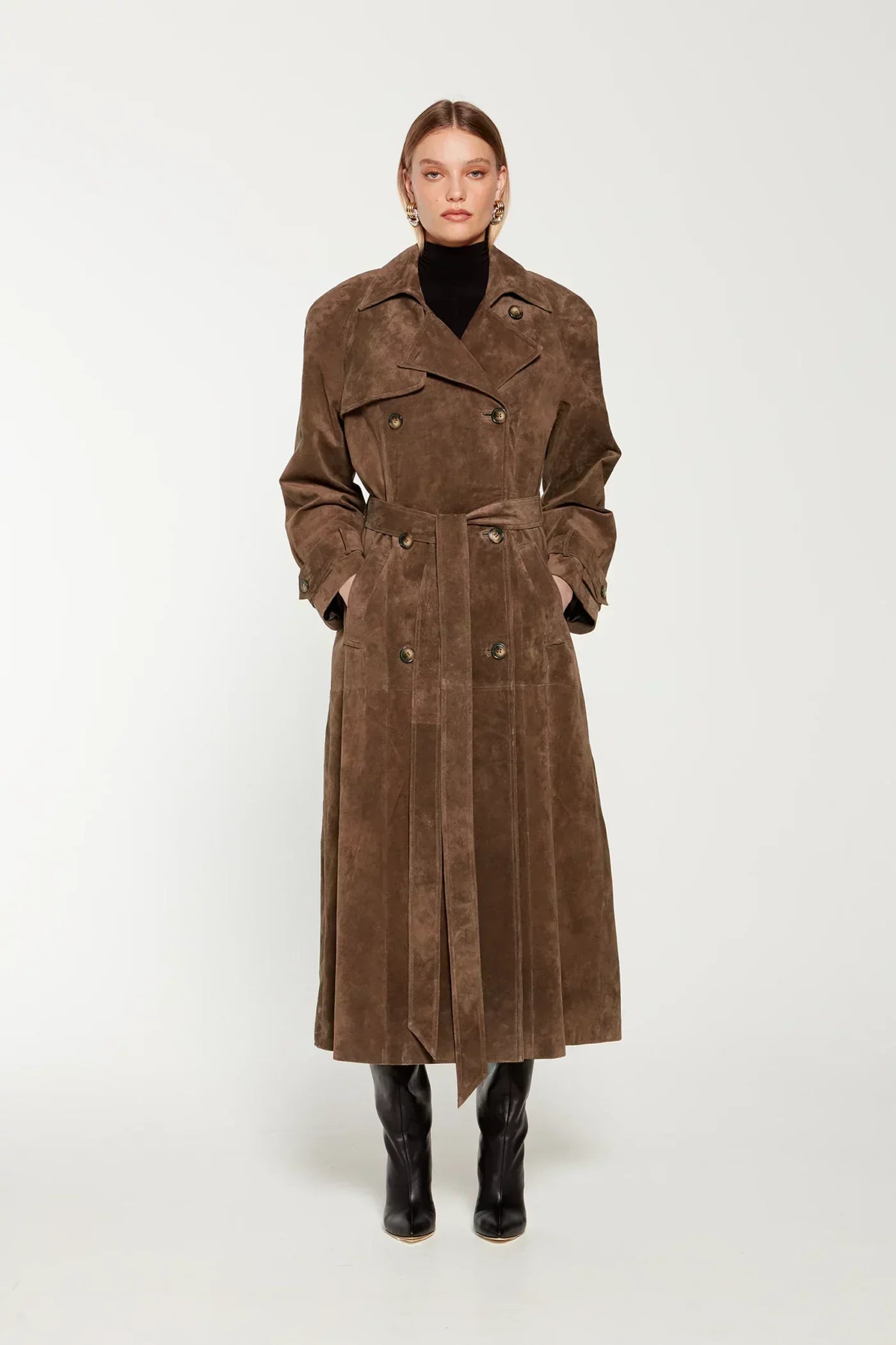 Faela | Suede Trench Coat