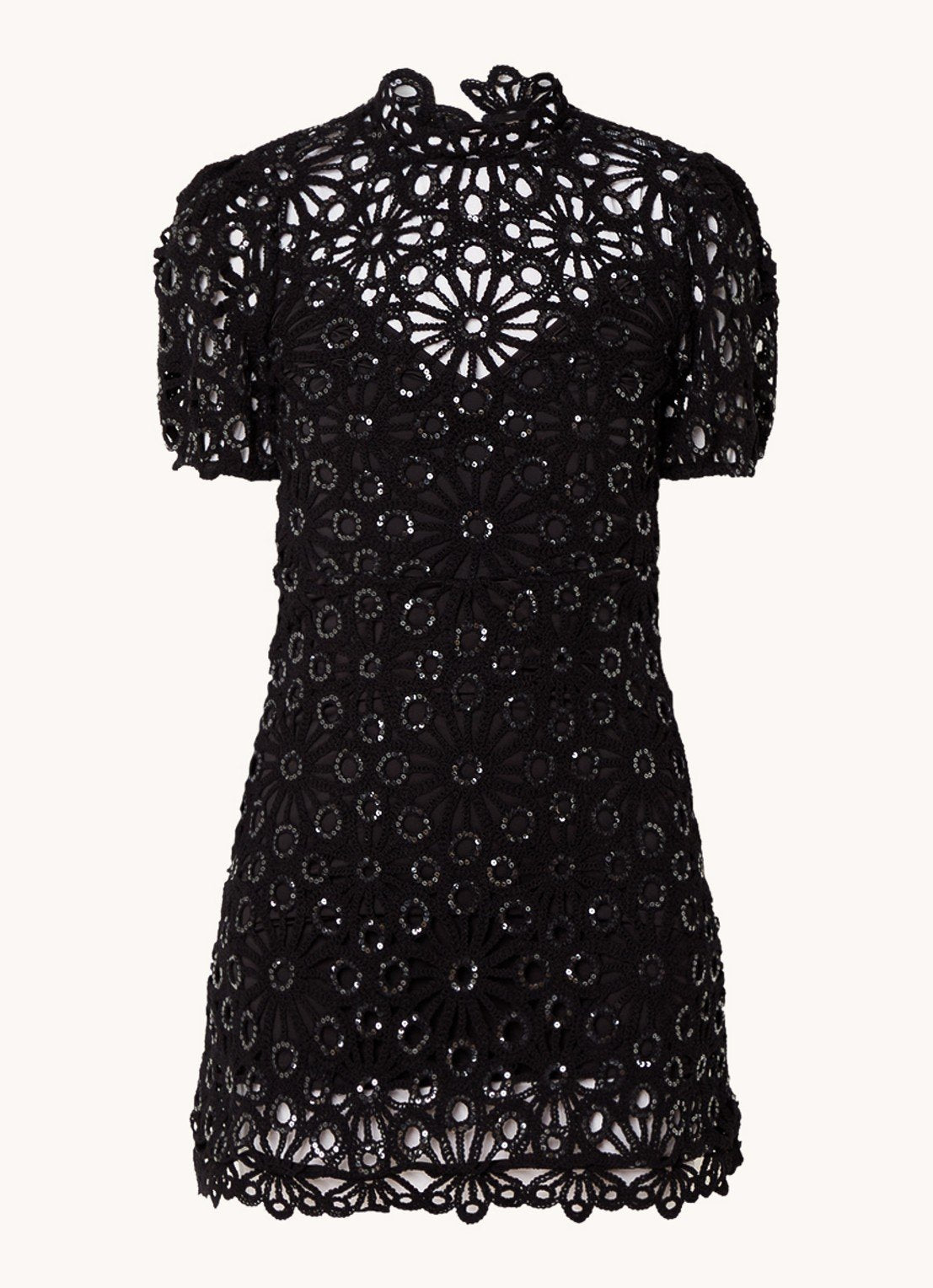 Maj Mini dress with sequins and knitted pattern