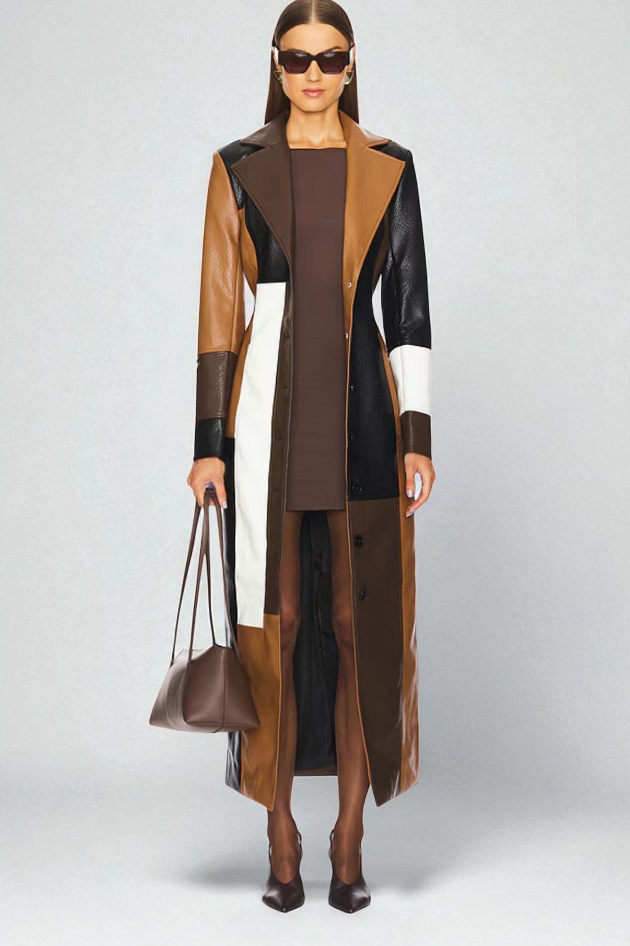 Rosaline | Mosaic Leather Coat