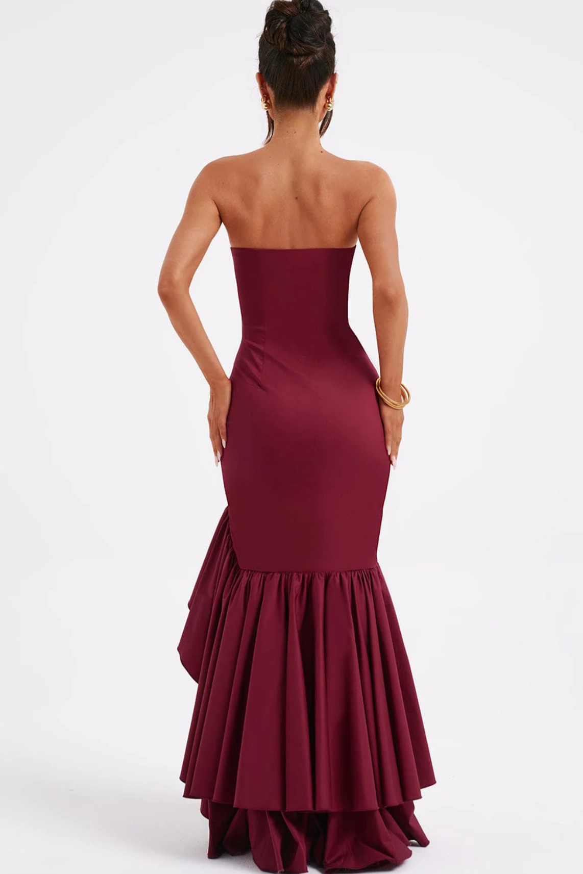 Seraphina - Ruffle Slit Maxi Dress