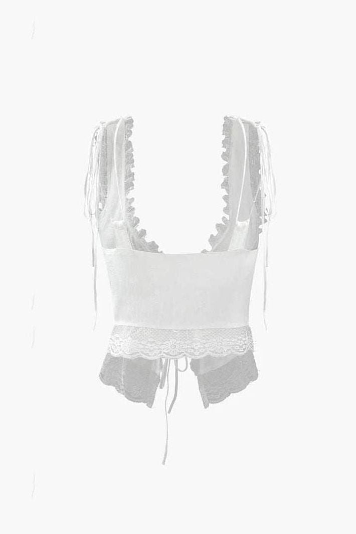 Leona - Front Tie-Top with Lace Trims