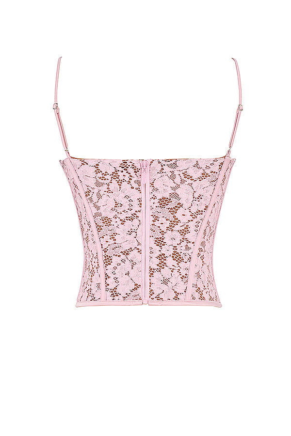 MILA LACE UNDERWIRED CORSET - White