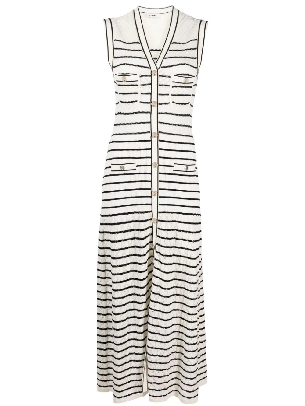 SANDRO striped midi dress