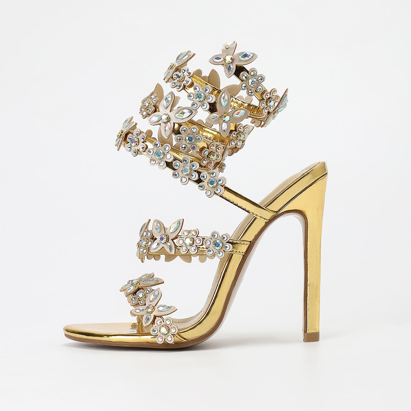 Studded  heels Flowers  Design