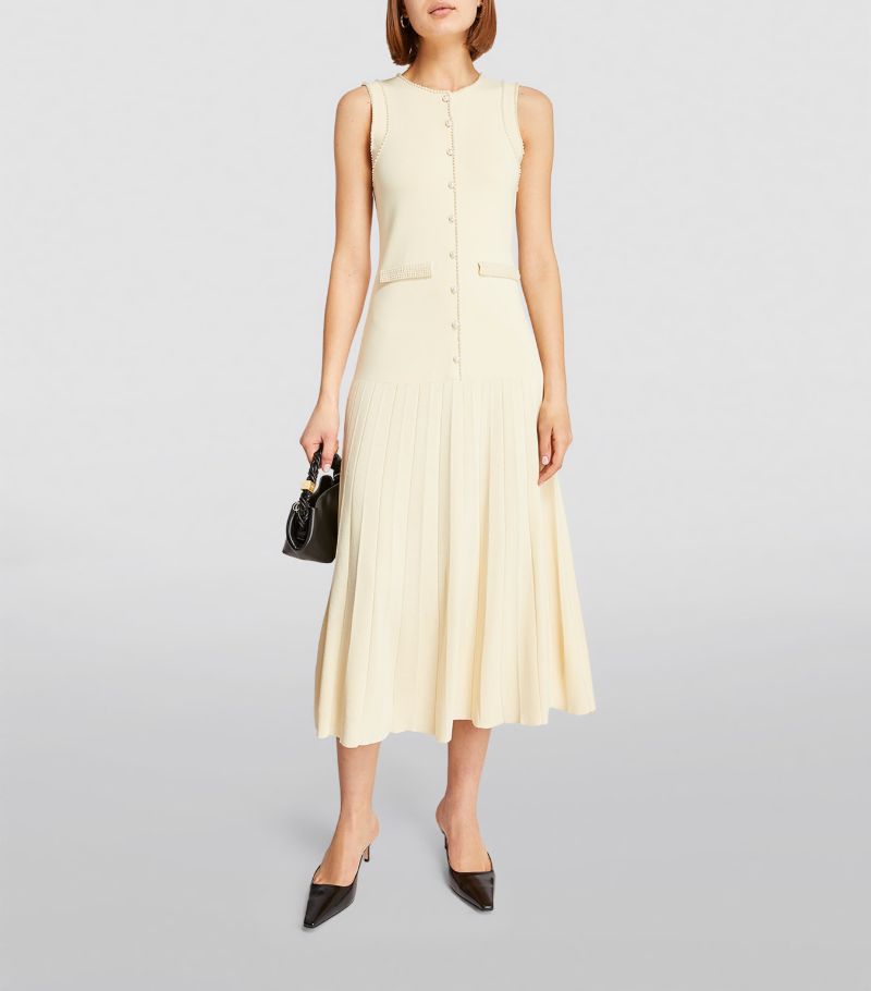 Zaidi Rachida Pearl-Trim Midi Dress