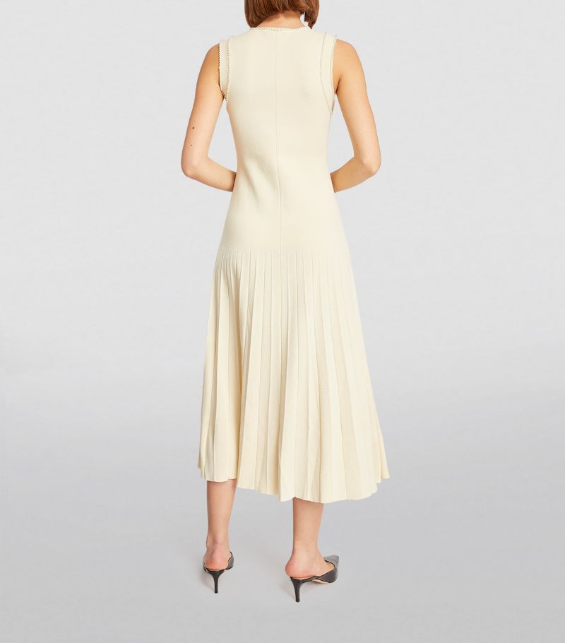 Zaidi Rachida Pearl-Trim Midi Dress