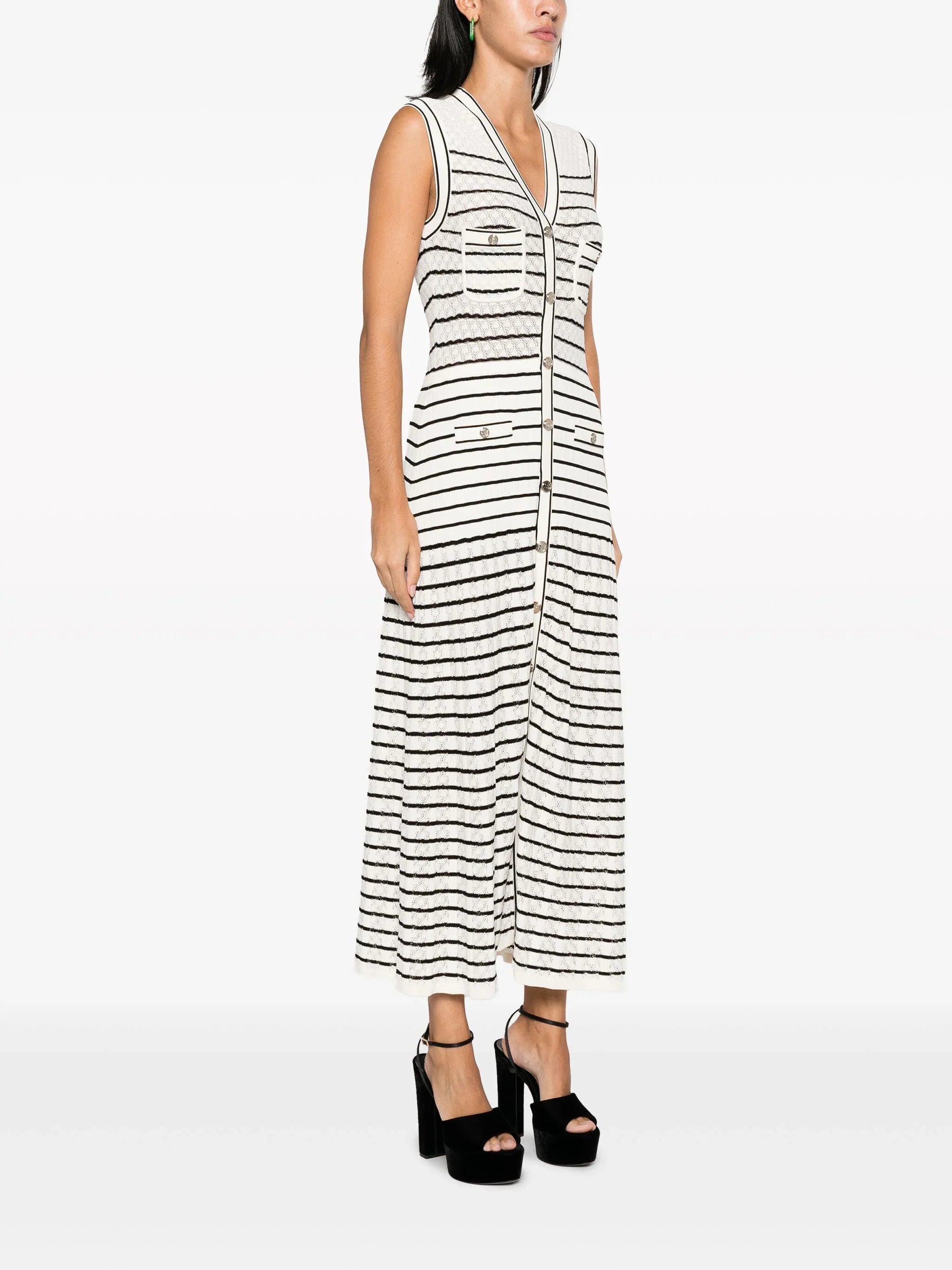 SANDRO striped midi dress