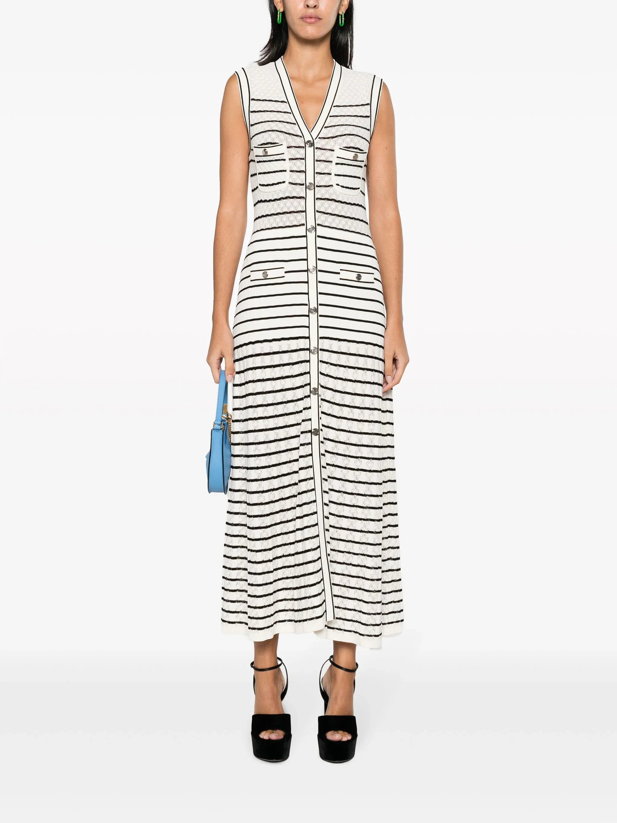 SANDRO striped midi dress